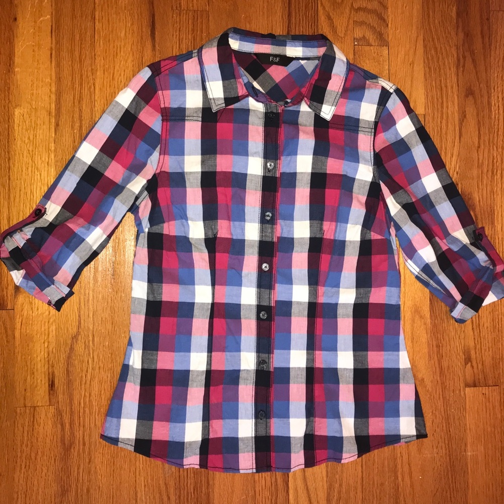 F&F Checked Button Down Shirt